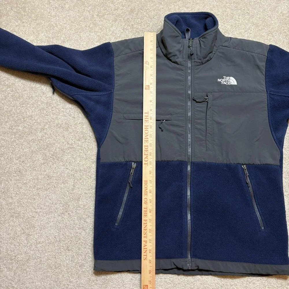The North Face Denali Jacket Mens Small Blue Gray Fleece Full Zip Polartec